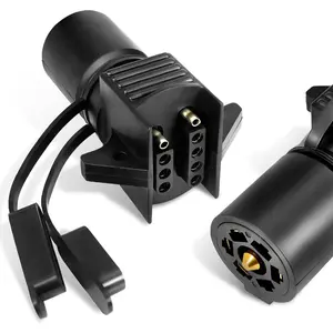 7 Pin to 4 Pin Trailer Adapter, 7 Way to 5 Way Trailer Light Plug, Trailer Connector For Truck,RV,Utility Tow Hitch,Boat, Weatherproof