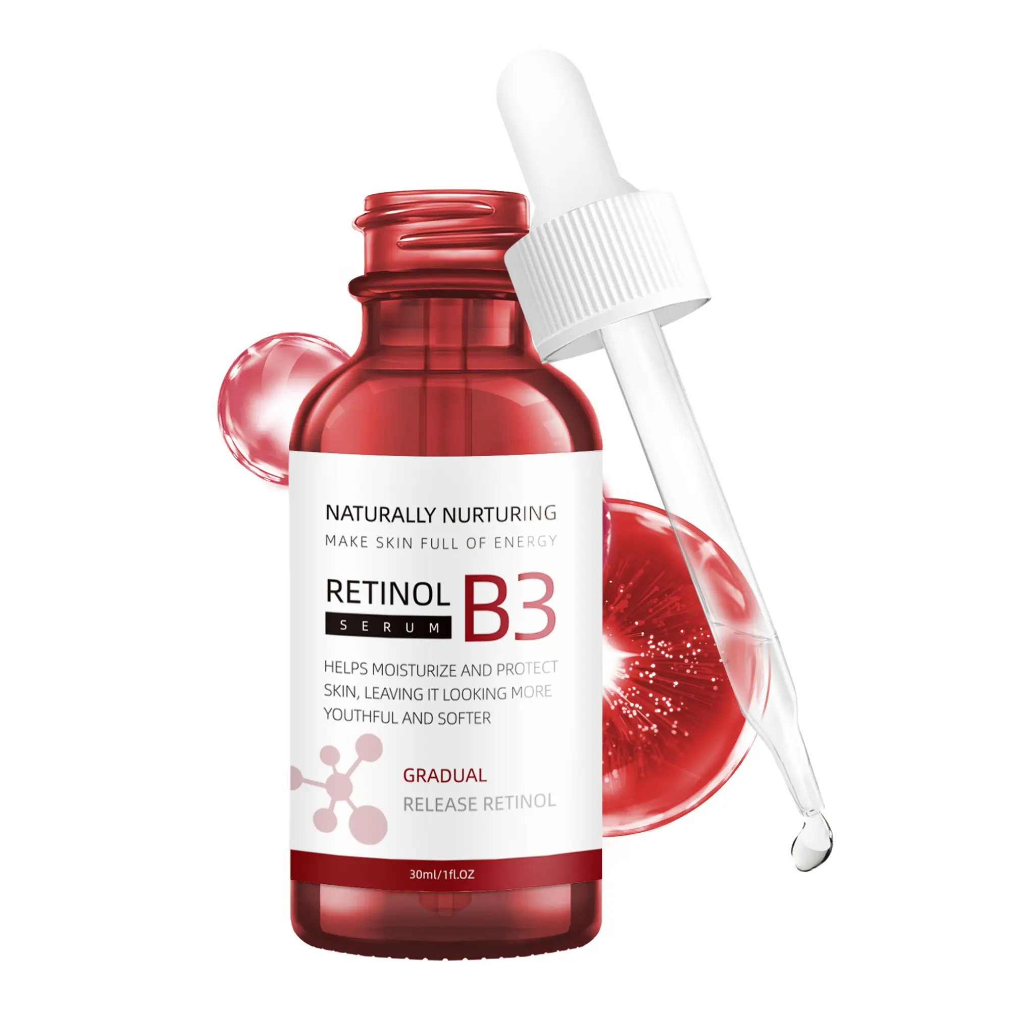 Retinol Face Serum with Vitamin B3, Smoothing & Hydrating Facial Serum, Even-Looking Skin, 1 Fl Oz, Moisturizer, Moisturizing, Anti Aging Concentrate, Anti Aging Cosmetics