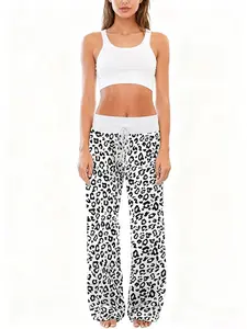 Spring/Summer/Autumn/Winter Women's New Leopard Pattern Printed Pants Elastic Pants Casual Pants Loose Pants Comfortable Sleepers Loungewear