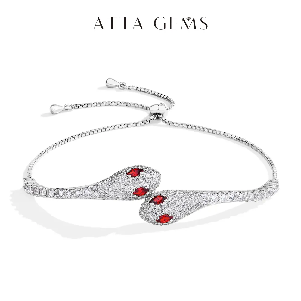 Lab-Created D Color VVS1 Clarity Synthetic Moissanite Adjustable Snake Bracelet - Jewelry Bracelet Design, Luxurious Sparkle, Exquisite Elegant Unique Accessories for Daily Wear summerwins, Synthetic Moissanite Bracelet