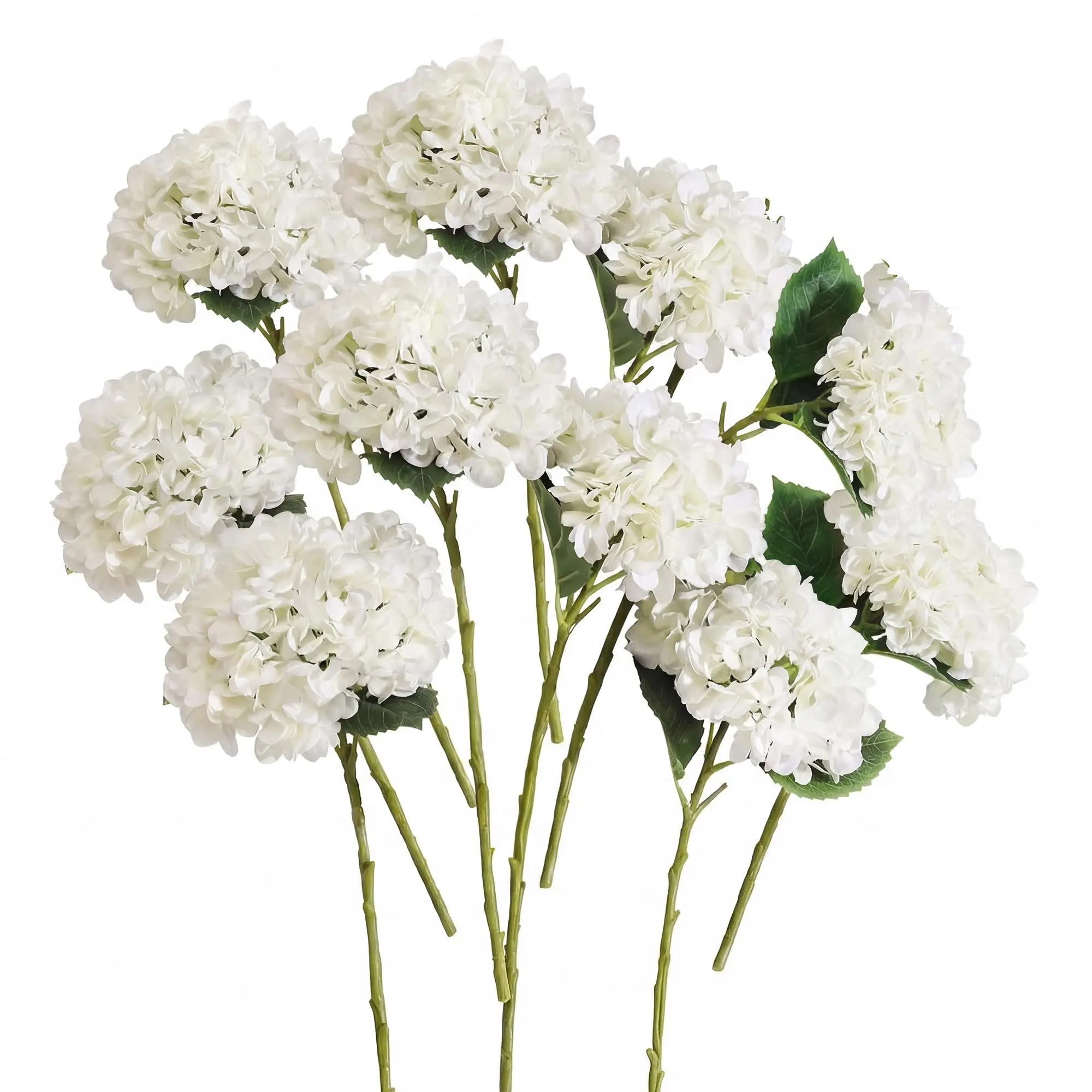 Artificial Hydrangea Flowers (5/10 Pcs), Decorative Flowers for Living Room, Bedroom and Dining Room, Faux Flower Set, Solid Color Artificial Flower Decoration for Wedding Party