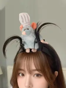 Cute Cartoon Mouse Plush Hairband, Fun Halloween Makeup Prop, Adorable Party and Holiday Costume Headwear Ratatouille Dress