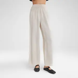 Women's Wide Shirred Waistband Straight Pants - Wild Fable Cream 4X