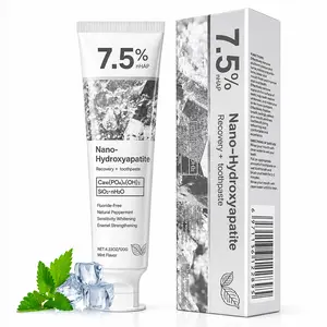 7.5% nHAP Hydroxyapatite Toothpaste, Hydroxyapatite Toothpaste for Advanced Enamel Protection Gentle & Effective Formula Fluoride-Free for Sensitive Teeth Nano-Hydroxyapatite Enriched Oral Whitening Toothbrush Daily Mint