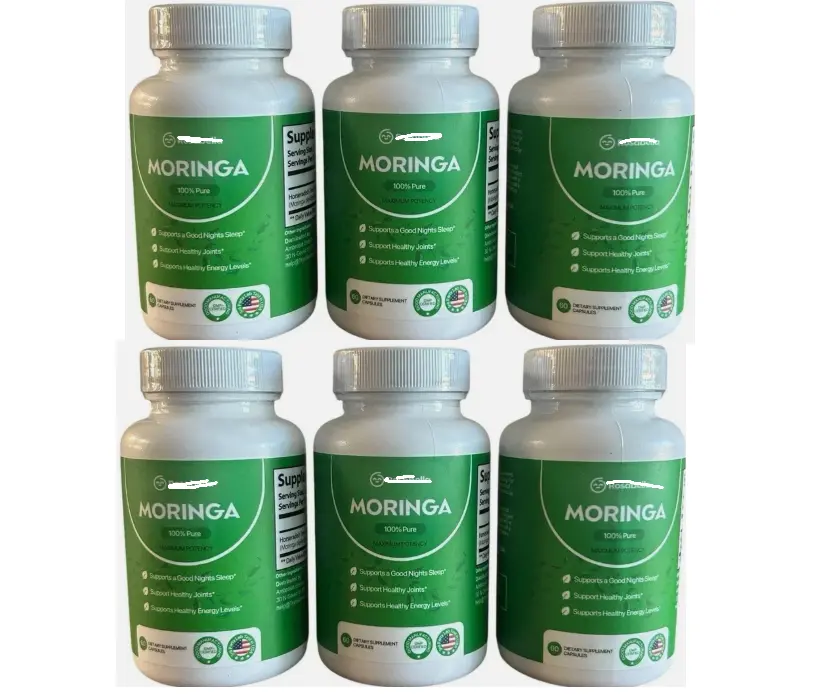 6 Pack Moringa Capsules 800mg Immune Support Gut Health Vitamin Supplement
