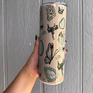 CBSL butterfly turquoise brand Tumbler cup