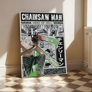 Chainsaw Denji , High Quality Canvas Print, Japanese Popular Prints, Wall Aesthetic Decor, Chainsaw anime poster man
