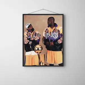 Kobe & Shaq Lakers Poster: Vintage NBA Basketball Art