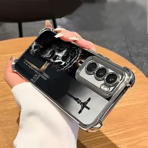 Religious Cross Jesus Faith Phone Case Suitable for SAMUNG Galaxy S24/S23/S22-S24+/S23+/S22+Ultra FE Plus four corner airbag anti-collision electroplated phone case A017 Screen Protector Protection