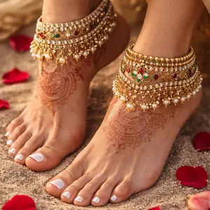 Desi Jewels – Anklets Collection (Gold & Silver, Pick Your Style)