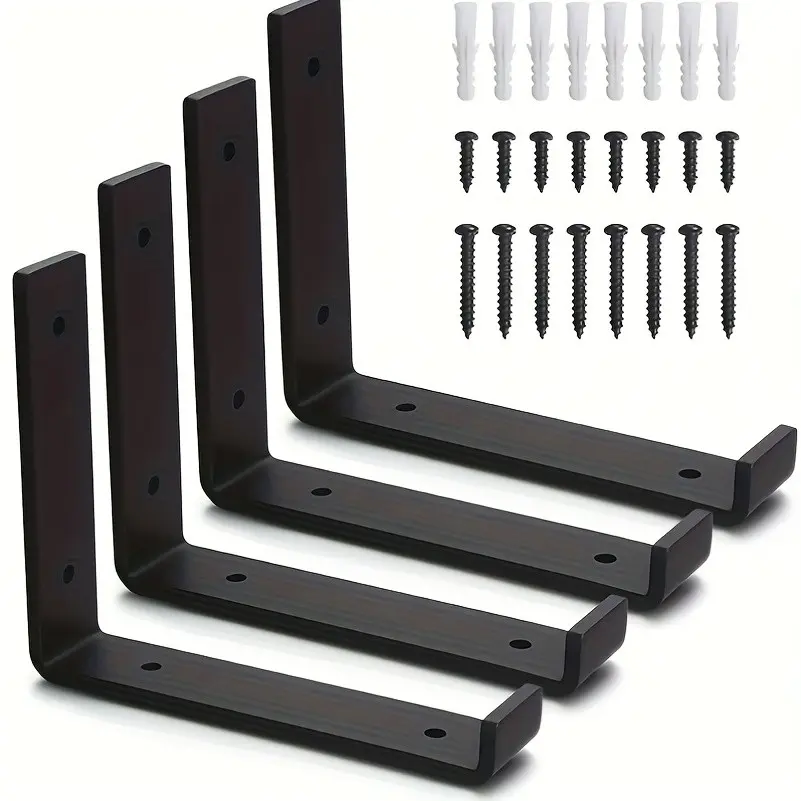 Flat Iron Bracket, Layer Shelf Rack, L-Type Divider Support, Square Iron Art Floating Lip Holder, Durable Metal Organizer