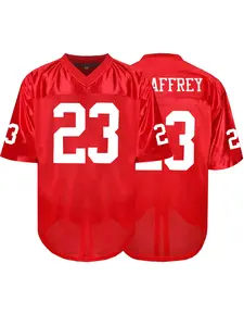 American Football Jersey, Embroidered Letter Design, Breathable Short Sleeve Pullover, Loose Fit, Unisex All-Season Sportswear, Breathable Athletic Top, Sports Clothing