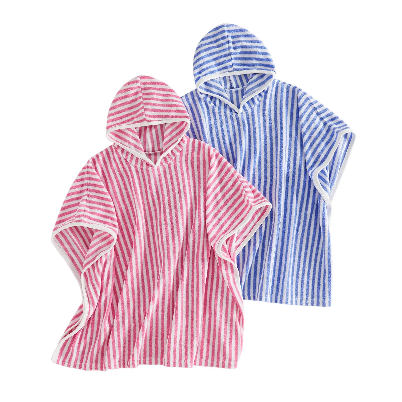 Toddler Hooded Beach Cover Up Poncho - 95% Cotton Blend, Soft Absorbent Towel, Striped Swimwear for 1-6 Years Boys & Girls