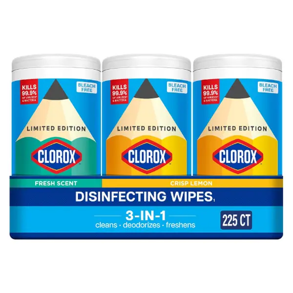 Clorox Disinfecting Wipes Variety Pack, 3-Pack, 75 Wipes Each, 225 Total, Back-to-School Cleaning Supplies