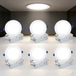 6Inch 6/12Pack Ultra-Thin 5CCT LED Recessed Light Dimmable Home Ceiling Lighting ETL Certified