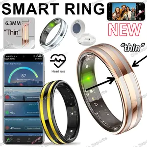 New 6.3mm Thin Smart Ring Health Monitor Smartring Outdoor Waterproof Ring Heart Rate Body Temperature Monitoring Sports rings new smart ring