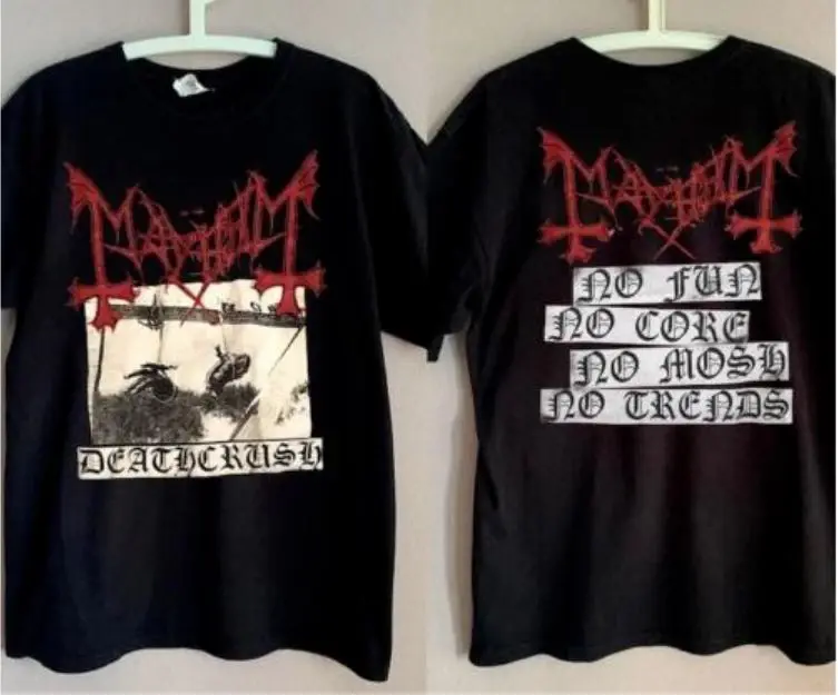 Mayhem Deathcrush Black Metal Band T shirt 90s 2 sided Unisex