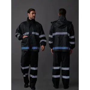 2pcs set of top and bottom raincoat and rain pants with pockets for outdoor hiking and work, suitable for both men and women, available in multiple colors