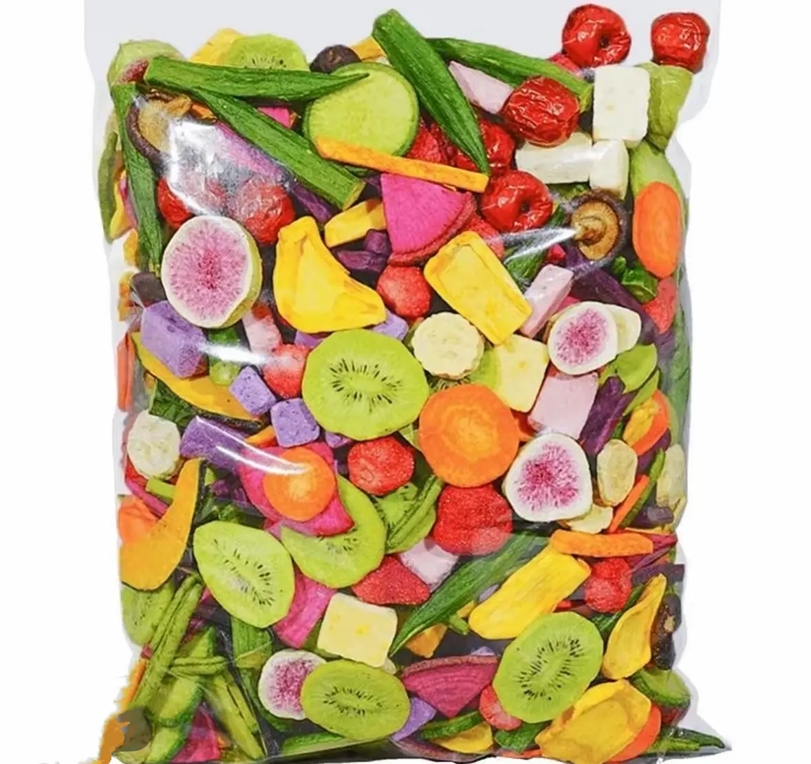 The Ultimate Crunch Bundle, one bag of Freeze Dried Fruits Mix, one bag of Crunchy Vegetables Mix , 800g