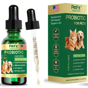#SumerVibes PetFit Naturals Pet Probiotics Liquid Drops 60ml for Cats & Dogs 5 Billion CFU Probiotics Prebiotics & Digestive Enzymes for Healthy Digestion & Immunity Fast Action Digestive & Immune Support