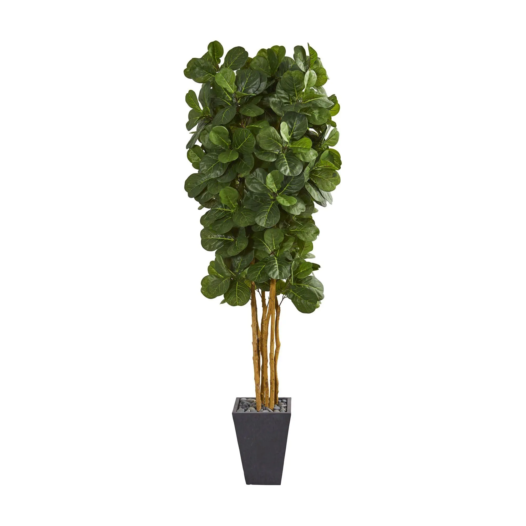 Nearly Natural Fiddle Leaf Artificial Tree in Slate Planter