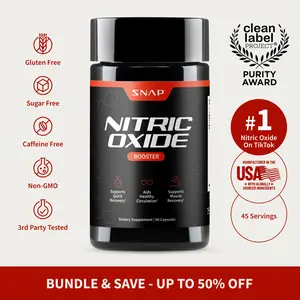 Snap Supplements - Nitric Oxide Booster - Support Healthy Blood Circulation - Nitric Oxide Supplement for Men and Women - 3rd party tested - 90 Count