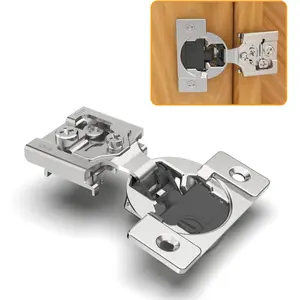 10 Pack 1/2" Overlay 4D Soft Close Concealed Hinges for Face Frame Door, Adjustable Closing Speed, Smooth Slow Self Close Hinges, Satin Nickel, 105° Open Angle Stainless Steel Cabinet Hinges