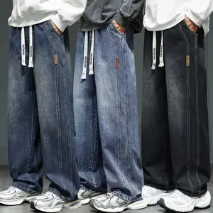 3-Pack Men's Autumn Jeans  Casual Denim Pants with Drawstring Design Cotton Blend Comfortable Stylish Daily Wear