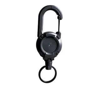 Expandable Keychain, Multi-Hook Badge Clip, Tactical ID Holder with Strong Stainless Steel Spring and Cable, Not Suitable for Outdoor Use, Multi Purpose Keychain