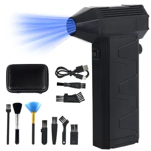 【GARVEE】Compressed Air Duster Electric Duster- 130000RPM Super Power Electric Cleaner Kit with Adjustable, Mini Rechargeable Cordless Jet Dry Blower Air Blower for Keyboard, PC, Car Cleaning, Gifts for Men