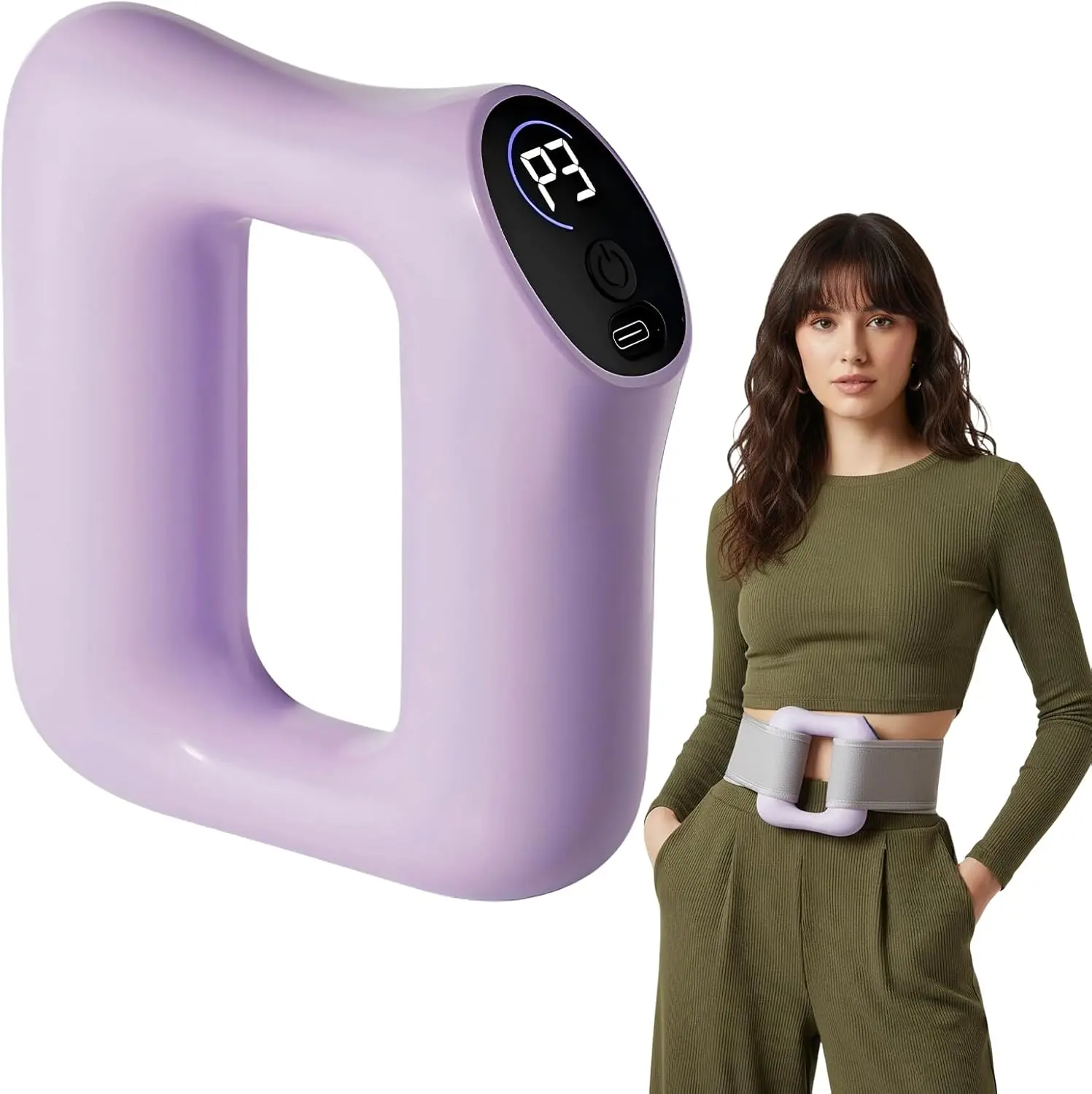 Portable wireless full-body vibration massager – 5 intensity levels to relieve neck and shoulder muscles, deep tissue tapping massage to help you relax (pink and gray color scheme)summervibes.
