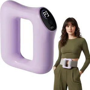 Portable wireless full-body vibration massager – 5 intensity levels to relieve neck and shoulder muscles, deep tissue tapping massage to help you relax (pink and gray color scheme).