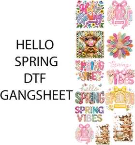SPRING VIBES DTF GANGSHEET FOR SHIRTMAKING