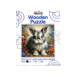 Rabbit - Jigsaw Wooden Puzzle by Wizardi F07N9-2