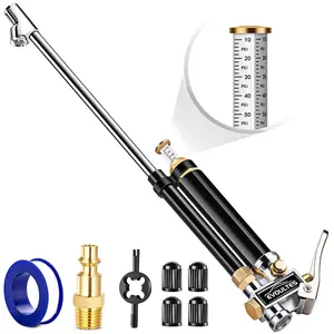 Heavy Duty Tire Inflator with  Gauge, 16.5 Inch Extended Dual  Air Chuck with  Gauge, 10-120 PSI, Semi  Tire  Gauge for Tuck Rv  Air Compressor Accessories