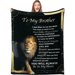 Best Brother Gifts from Sister for Birthday, Big Brother Birthday Gifts for Brother Adult from Sister,Birthday Gifts for Brothers from Sisters, 60"x50" Blanket, Printed on One Side with a Plain White Back, Halloween Thanksgiving Christmas Gift