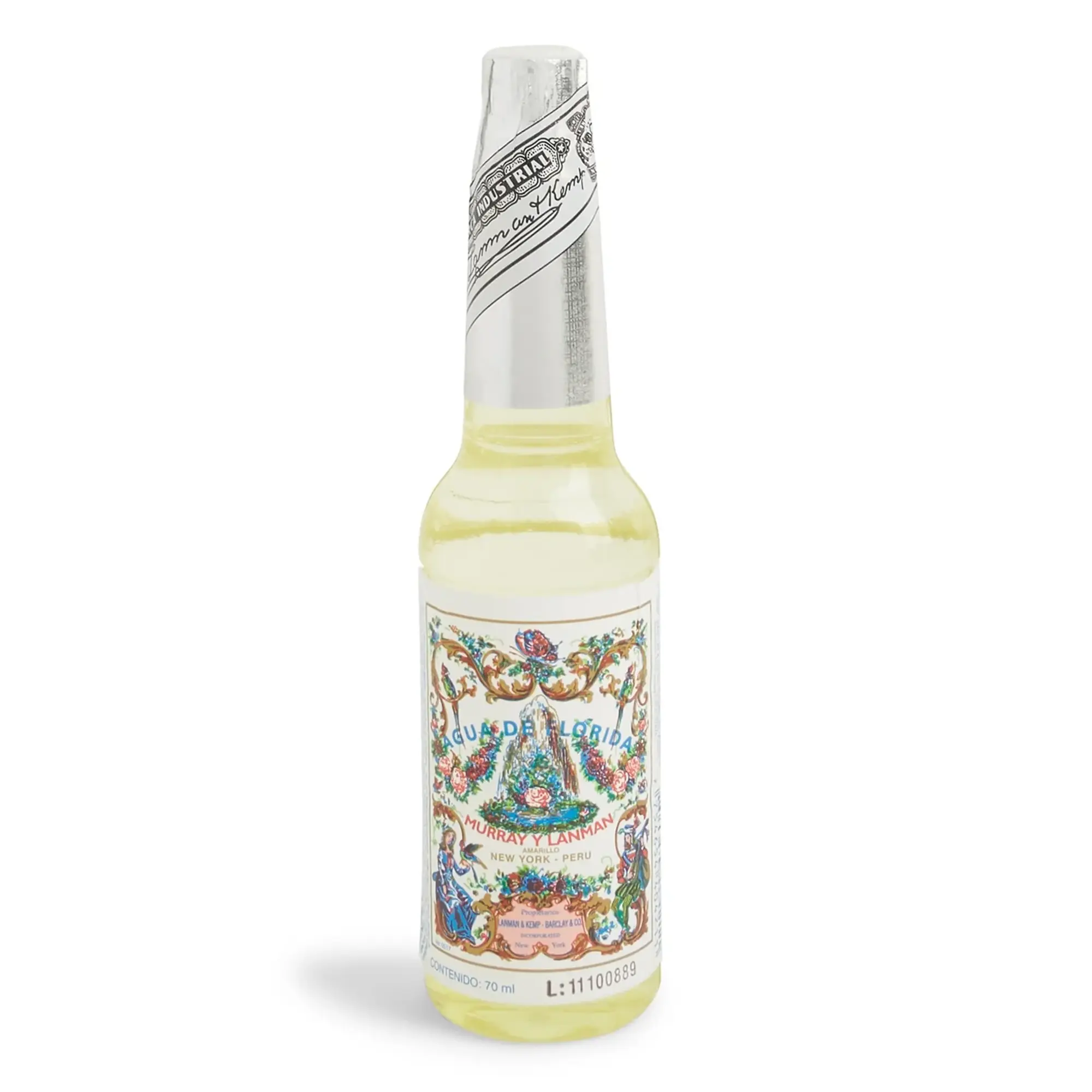 Murray & Lanman L&K Peruvian Florida Water Cologne 2.37 FL Oz/70 ml Peruvian Agua de Florida Amarillo Unisex Perfume with Light Florals & Lemon Notes Cooling & Calming Liquid Form