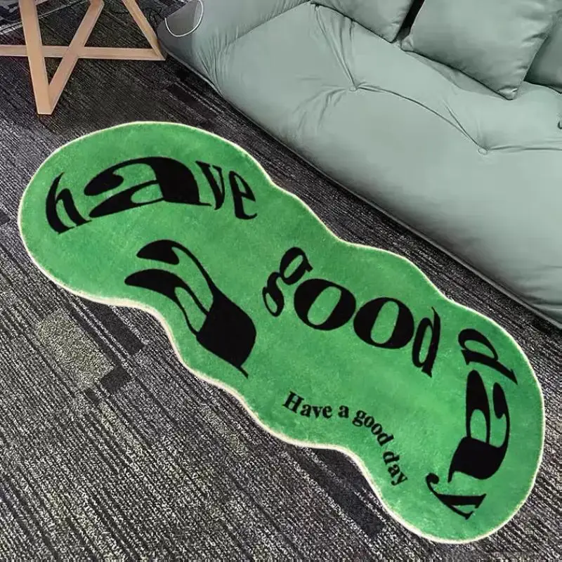 Room Decor Letter Print Creative Bedroom Mat, 1 Count Thickened Bedside Rug, Decorative Floor Mat for Home Living Room Bedroom, Fall Home Decor, Room