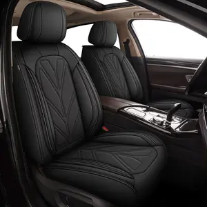 Luxury PU Leather Car Seat Covers Full Set - Waterproof Universal 2/5 Seats Protectors，Fit For Nissan /Honda /Civic /CRV /Hrv /Kia/Sorento/Toyota /Corolla /4Runner /Camry /Hyundai /Mazda | Anti-Slip Scratch-Resistant Car Interior