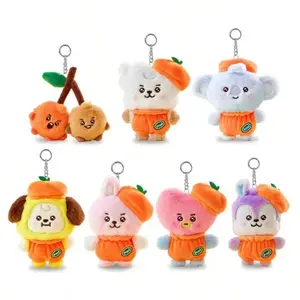 LINE FRIENDS BT21 Anime, Kpop 12cm Cooky Shooky Plush Toy Y2K-Style New Arrival Cartoon Orange Plush Doll Backpack Keychain
