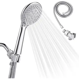5-Function Detachable Handheld Shower Head - High Pressure with 4.7ft Stainless Steel Hose & Holder Home Bathroom