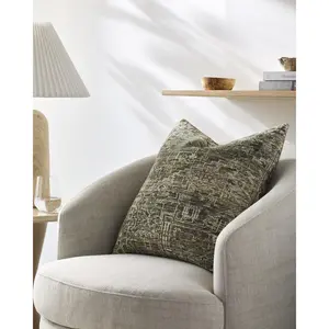 Livabliss Galey Alix Collaboration Global Accent Pillow - Square Soft-Touch Cushion, Decorative Textile Soft Furnishing for Bedding & Linens, Square Cushion
