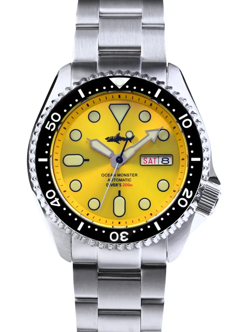 HEIMDALLR Men's Automatic Diving Watch - Sapphire Crystal, Ceramic Bezel, Luminous Dial, Day Date, 200m WR, Suitable for Snorkeling, Scuba Diving, Diving Watches, 100M - 200M sohochic