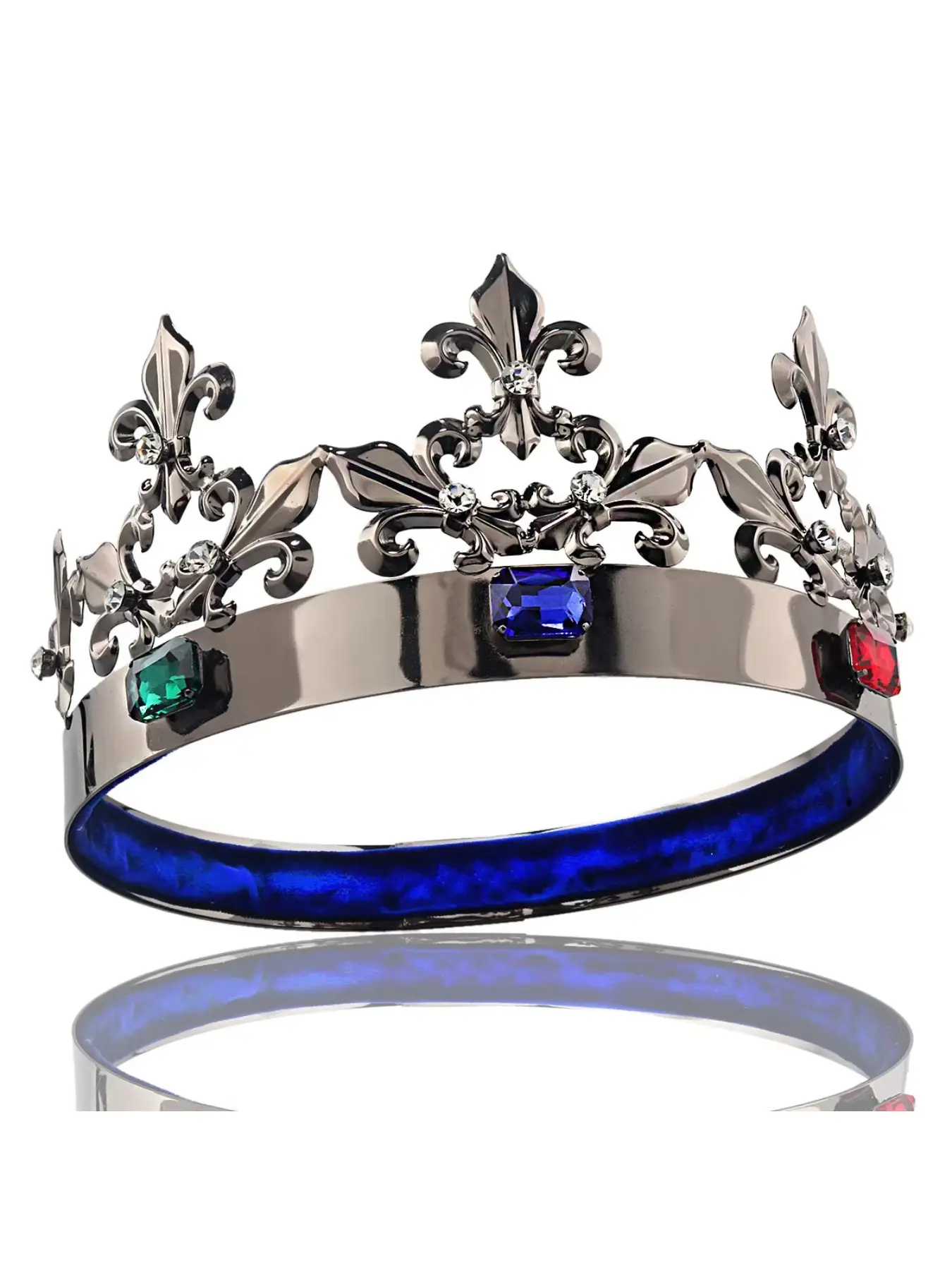 Men's King Queen Royal Large Crown Imperial Gun Black Prince Crown Grand Round Crown Women's Hair Accessory Elegant Crown Design