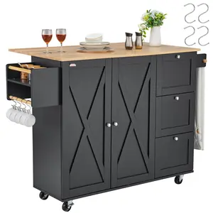 Kitchen Island Cart Rolling Storage Cabinet on Wheels with Drawer and Shelves, Mobile Kitchen Utility Island with Locking Casters, Double-Tier Shelves, Removable Drawers, Easy-Glide Wheel System, Home Kitchen Island Organizer