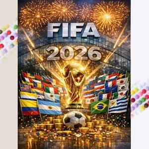 1 set of DIY diamond painting kit, 5D diamond art set, DIY decoration trophy, national flag, football mosaic, diamond art, DIY art home decoration