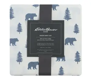 Eddie Bauer Bears And Trees Blue Cotton Queen Sheet Set