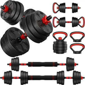 Adjustable Dumbbell Set, 20/33/45/70/90lbs Free Weight Set with Connector, 4 in1 Dumbbells Set  as Barbell, Kettlebells, Push up Stand, Weight Set for  Gym Suitable Men/Women