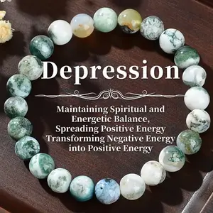 Healing Bracelet Relieve Anxiety 8mm Natural Gem Beads Handcrafted Energy Stone for Emotional Healing Spiritual Balance Positive Energy Unisex