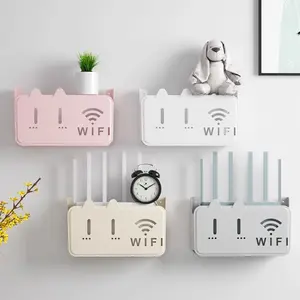 Router storage box, wall-mounted bracket, no drilling required, used for storing WiFi modems and TV set-top boxes